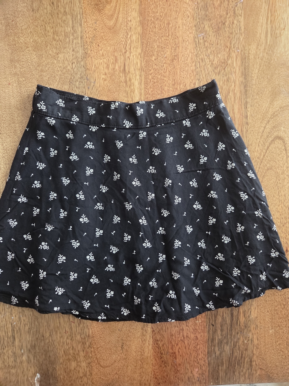 abercrombie kids Black Floral Skater Skirt